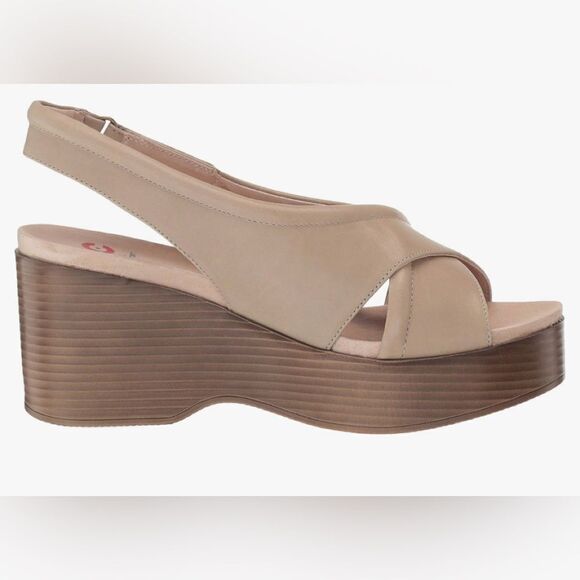 Women's Alanis Size 7 Wedge Sandal cream color - Picture 1 of 11